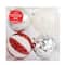 Assorted 4 Pack 4.5" Red & White Shatterproof Ball Ornaments by Ashland®